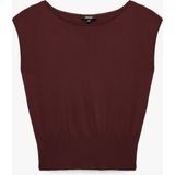 Koton Regular Fit Yuvarlak Kayık Yaka Kolsuz Triko Bluz - Mor - L - XL