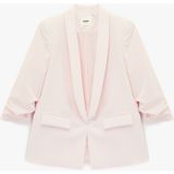 Koton Şal Yaka 3/4 Kollu Uzun Blazer Ceket - 40 - Pembe