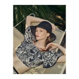 Koton Salda Kumaş Floral Desenli Fırfırlı Omuzu Açık Crop Bluz