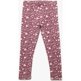 Koton Şardonlu Kalp Desenli Pamuklu Uzun Tayt Kız Çocuk Pembe Slim Fit Orta Kalınlık Özellikli - 5 - 6 Yaş