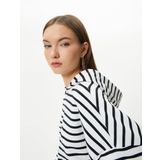 Koton Şardonlu Kapşonlu Sweatshirt Uzun Balon Kol Rahat Kalıp