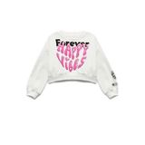 Koton Şardonlu Uzun Kollu Bisiklet Yaka Baskılı Sweatshirt, 7-8 Yaş, 6WKG10118AK, Ekru, kız-çocuk