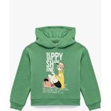 Koton Şardonlu Uzun Kollu Kapşonlu Baskılı Sweatshirt Kız Çocuk Yeşil Renkli Eğlenceli Tasarım - 9 - 10 Yaş