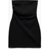 Koton Scuba Krep Kumaş Drape Detaylı Mini Straplez Elbise - Siyah