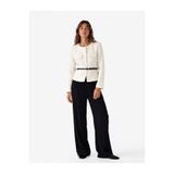 Koton Slim Fit Asimetrik Bisiklet Yaka Kemerli Peplum Tüvit Ceket