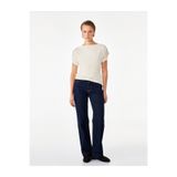 Koton Slim Fit Asimetrik Kesim Kayık Yaka Omzu Açık Kısa Kollu Viskon Bluz