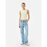 Koton Slim Fit Bisiklet Yaka Drapeli Kolsuz Tişört - Sarı - XL