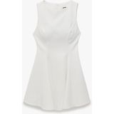 Koton Slim Fit Bisiklet Yaka Kolsuz Mini Kloş Elbise - 34 - Ekru
