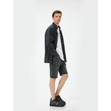 Koton Slim Fit Düğmeli Gri Kot Şort 5 Cepli Erkekler İçin Şık ve Rahat Tasarım - 33