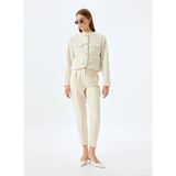 Koton Slim Fit Ekru Kadın Ceket 5WAK20059EW - 42