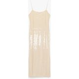 Koton Slim Fit Ip Askılı Pullu Payetli Uzun Bodycon Elbise - XS - Pembe