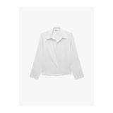 Koton Slim Fit Kaçık Yaka Uzun Kollu Saten Gömlek