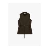 Koton Slim Fit Kemerli Dik Yaka Kolsuz Bluz