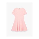 Koton Slim Fit Kısa Kollu Bisiklet Yaka Volümlü Mini Kloş Elbise