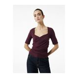 Koton Slim Fit Kısa Kollu Düşük Omuz Kruvaze Bluz