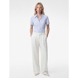 Koton Slim Fit Klasik Yaka Kısa Kollu Çizgili Poplin Gömlek - 38 - Siyah
