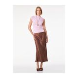 Koton Slim Fit Puantiye Desenli Midi Saten Etek