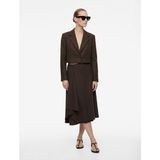 Koton Slim Fit Uzun Kollu Crop Blazer Ceket - 34 - Kahve