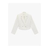 Koton Slim Fit Uzun Kollu Düğmeli Kruvaze Crop Tüvit Ceket