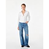 Koton Slim Fit Uzun Kollu Korse Detaylı Poplin Gömlek - 42 - Beyaz