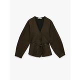 Koton Slim Fit Uzun Kollu Peplum Kesim Kemerli Hırka Kahverengi 6sak30050ek Kahve