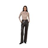 Koton Slim Fit Uzun Kollu Zebra Desenli Balıkçı Yaka Tişört, Ekru Desenli, S Beden