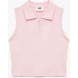 Koton Slim Fit Viskon Karışımlı Gömlek Yaka Kolsuz Triko Atlet - 11 - 12 Yaş - Pembe