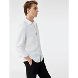 Koton Slim Fit Yarım Italyan Yaka Beyaz Erkek Gömlek 7WAM60036HW