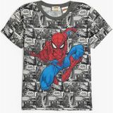 Koton Spiderman Baskılı Kısa Kollu T-Shirt Erkek Çocuk 7 - 8 Yaş Regular Fit Örme Kumaş - Siyah