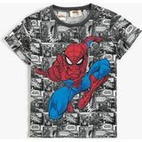 Koton Spiderman Baskılı Kısa Kollu T-Shirt Erkek Çocuk 7 - 8 Yaş Regular Fit Örme Kumaş - Siyah
