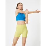 Koton Spor Biker Tayt Standart Bel Slim Fit - XS - Sarı