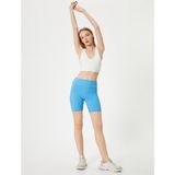 Koton Spor Biker Tayt Yüksek Bel Slim Fit - Mavi