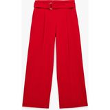 Koton Standart Bel Kemerli Geniş Paça Pantolon - Kırmızı - Straight - 42