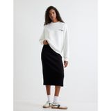 Koton Standart Bel Slim Fit Midi Boy Kalem Etek - Siyah
