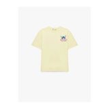 Koton Stitch Baskılı Lisanslı Sarı Kız Çocuk T-Shirt 6Skg10506Ak