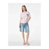 Koton Stitch Lisanslı Pembe Kadın T-Shirt 6SAL10078IK