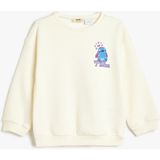 Koton Stitch Lisanslı Uzun Kollu Ekru Sweatshirt Kız Çocuk Truvakar Kol Özellikli - 4 - 5 Yaş