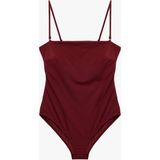 Koton Straight Fit Çıkarılabilir Askı Detaylı Straplez Mayo - Bordo - 40