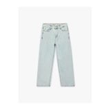 Koton Straight Taşlı Mavi Kadın Jean Pantolon 6SAL40024MD