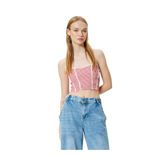 Koton Straplez Büstiyer Pötikareli Crop Kolsuz Gipeli Dantel Detaylı Slim Fit