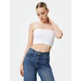 Koton Straplez Crop Atlet - Beyaz