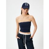 Koton Straplez Crop Üst Dantel Detaylı Pamuklu