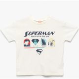 Koton Superman Lisanslı Kısa Kollu Pamuklu Tişört Erkek Çocuk Günlük Stil 18 - 24 Ay - Ekru