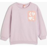 Koton Sweatshirt Baskı Detaylı Uzun Kollu Şardonlu Pamuklu - Mor - 4 - 5 Yaş