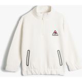 Koton Sweatshirt Kayak Temalı Dik Yaka Uzun Kollu - 6 - 7 Yaş - Ekru