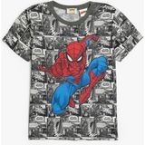 Koton T-Shirt Spiderman Baskılı Lisanslı Kısa Kollu Bisiklet Yaka - Siyah - 9 - 10 Yaş