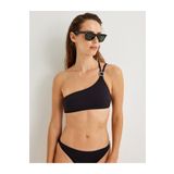 Koton Tek Omuz Bikini Üstü Taşlı Metal Toka Detaylı Mat Kumaş Dokulu