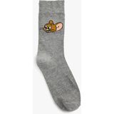 Koton Tom and Jerry Soket Çorap Lisanslı Baskılı - Standart - Gri