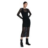 Koton Transparan Elbise Slim Fit Uzun Kolu
