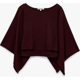 Koton Triko Panço Pelerin Kazak Kayık Yaka 3/4 Yarasa Kol Crop - Mor - XS